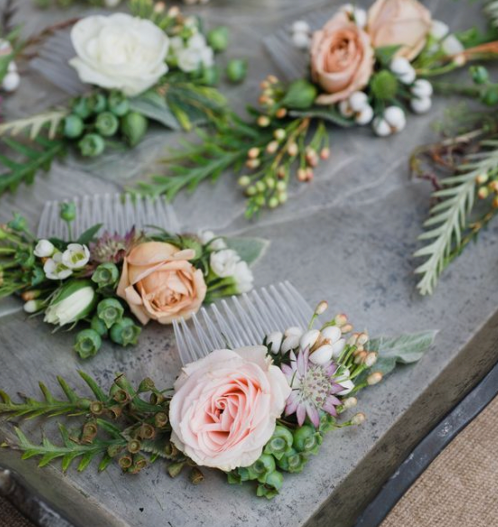 floral hair comb